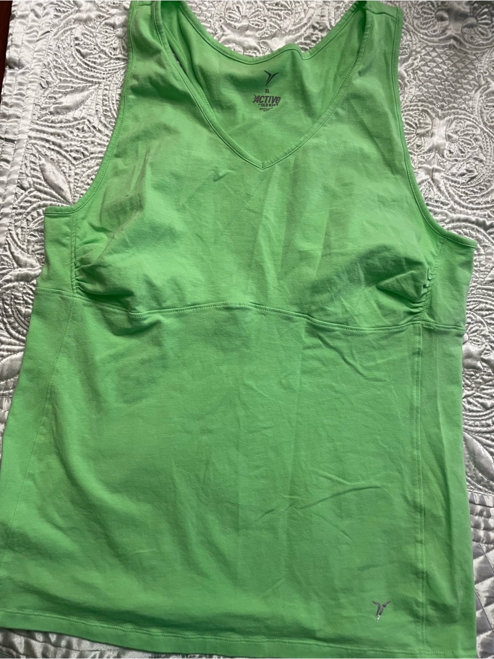 Old Navy Bright Green Built-In Shelf Bra Tank Top